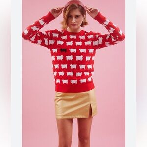 Black Sheep Lady Diana Red Cozy Sweater Wool cashmere Blend one Size Medium